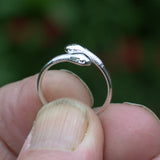 Nature 925 silver double head snake ring
