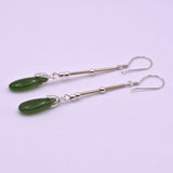 Jade solid silver drop earrings