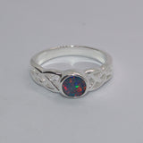 925 silver Opal Celtic ring