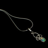 solid silver Opal Celtic pendant necklace