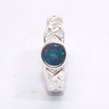 October birthday Opal silver ring