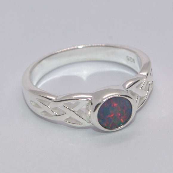 Sterling silver Opal Celtic ring