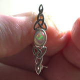 925 silver and Opal Celtic brooch