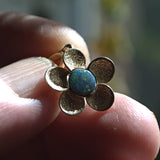 solid gold and Opal flower pendant