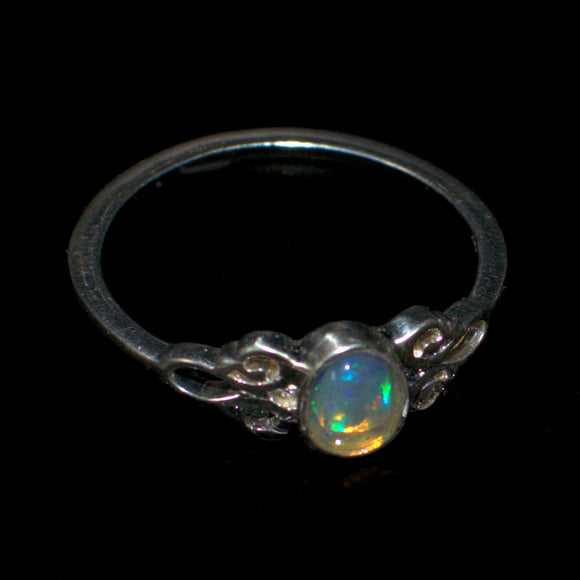 solid silver Opal ring