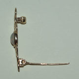 solid Gold Opal brooch, top view pin open