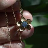 solid yellow gold and Opal flower pendant