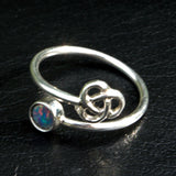 Celtic silver and Opal adjustable ring