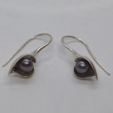 silver and Pearl Cala Lily drop earrings