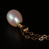 Solid gold Pearl drop necklace