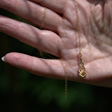 Solid 9ct gold Peridot pendant necklace back view