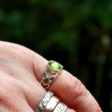 Peridot and solid 925 silver Celtic ring