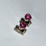 Pink Topaz silver stud earrings