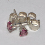 Pink Topaz and silver stud earrings