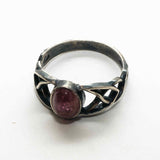Celtic solid 925 silver ring with Pink Tourmaline gemstone