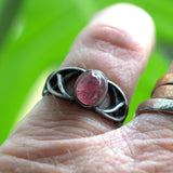 Pink Tourmaline Celtic silver ring