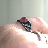 Pink Tourmaline Celtic silver ring