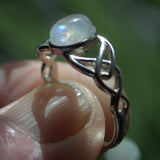 Celtic silver and Moonstone ring