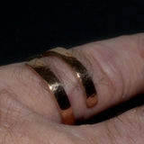 9ct red gold textured spiral ring