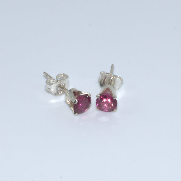 solid silver and Ruby earrings