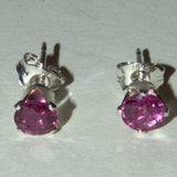 solid silver and Ruby earrings