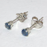 925 silver and Sapphire stud earrings