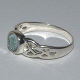 Celtic Aquamarine and silver ring