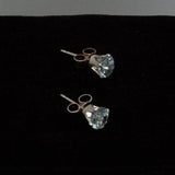 Aquamarine silver stud earrings