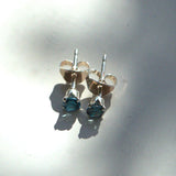 Silver London Blue Topaz stud earrings