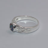 Celtic silver Opal ring side view