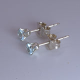 Sky Blue Topaz and solid silver stud earrings