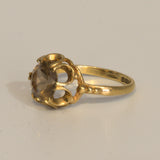 gypsy set Smokey Quartz 9ct gold ring