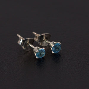 Topaz and silver stud earrings