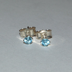 Swiss Blue Topaz silver stud earrings