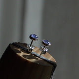 silver and Tanzanite stud earrings