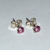 Pink Topaz silver stud earrings