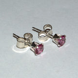 Pink Topaz silver stud earrings