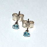 Blue Topaz sterling silver stud earrings