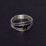 solid 925 silver Green Tourmaline ring
