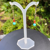 sterling silver Turquoise Carnelian earrings
