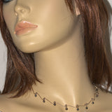 vintage peacock pearl and 925 silver choker shown on model