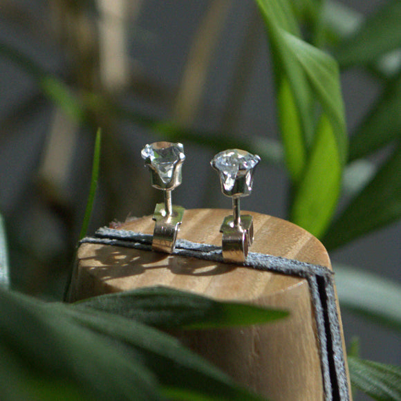 White Topaz silver stud earrings