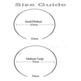 silver open bangle size diagram