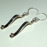 925 silver and blazing red topaz earrings