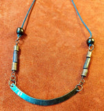 solid silver and Lapis Lazuli bead necklace