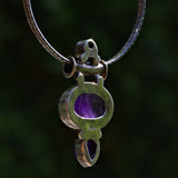 Amethyst silver pendant back view