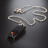 textured solid 925 silver and Citrine pendant necklace