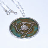 solid silver enamel horse triskele pendant