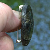 silver Labradorite brooch, side view