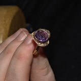 Amethyst gold heart ring